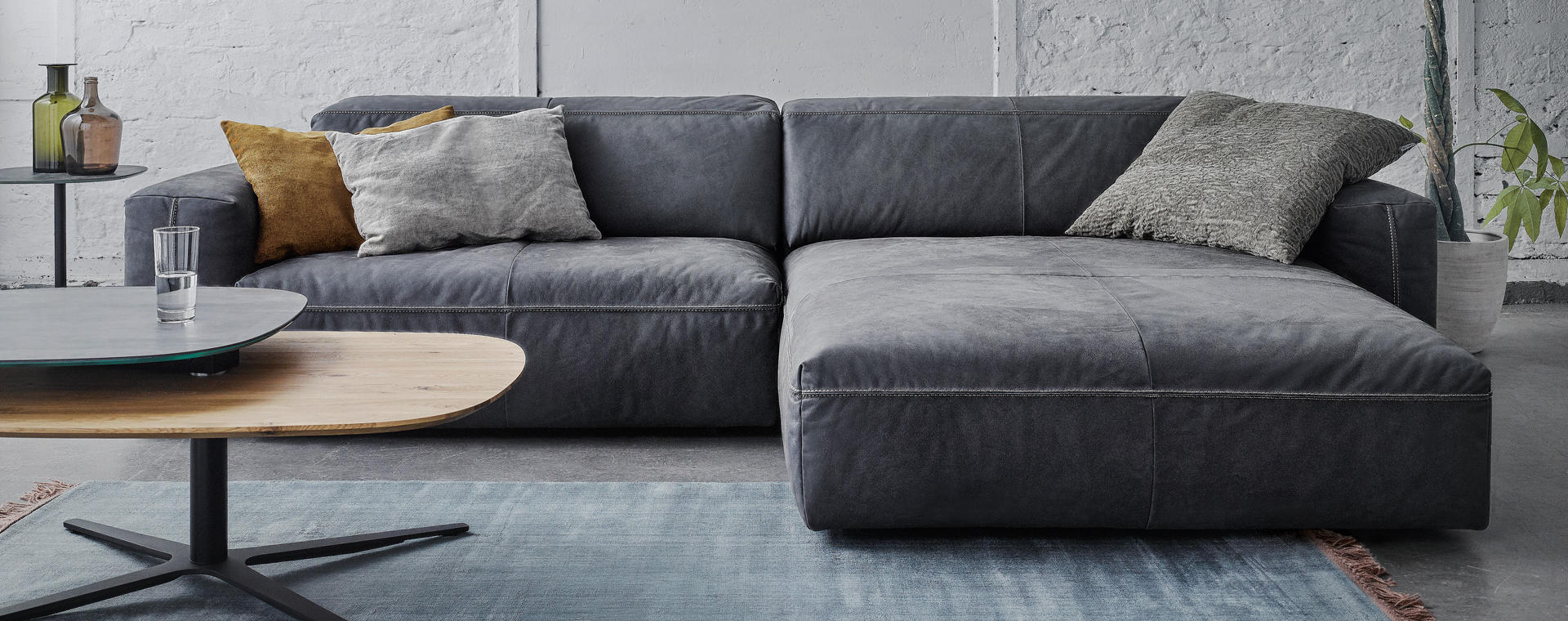 breites Sofa einladend contur valdo